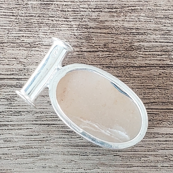 Handmade Rose Quartz Gemstone Set in 925 Sterling Silver Pendant 1.38", NWT - Picture 8 of 11